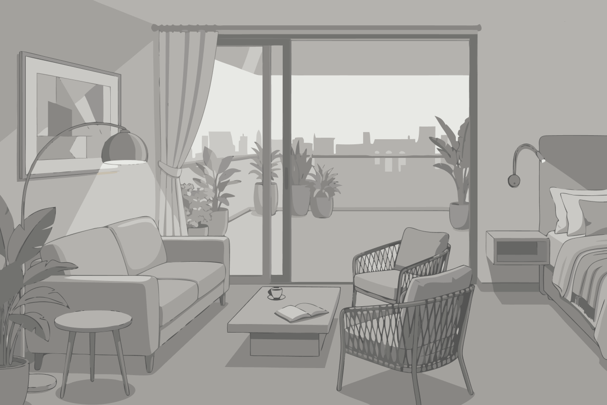 Appartamento con 1 Camera da Letto con Balcone e Vista Città